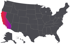 Map of the United States highlighting California