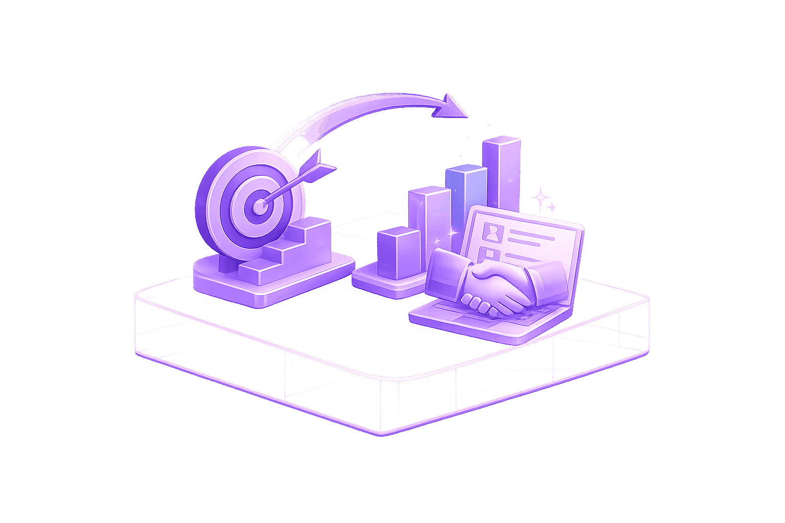 Strategic partnership growth illustration